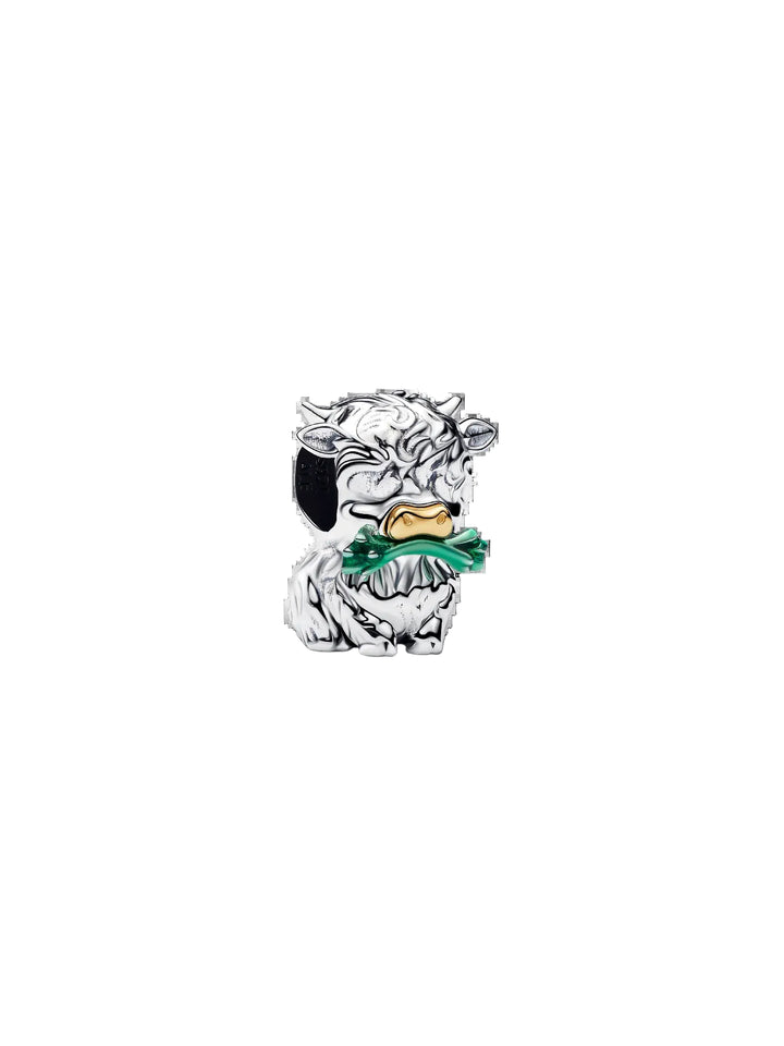 Pandora Highland Cow Charm Sterling Silver 14k Gold-Plated