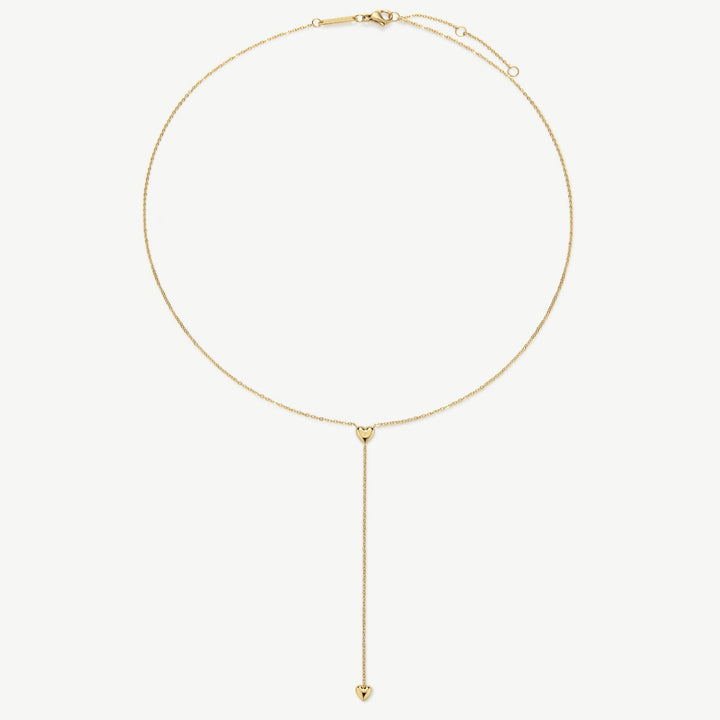 D.Louise Mini Heart Lariat Necklace Gold - Mococo