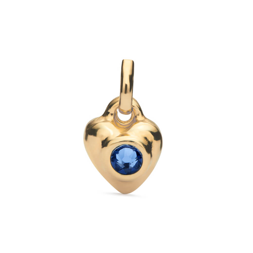 18K Gold-Plated Charm with Blue Crystal image