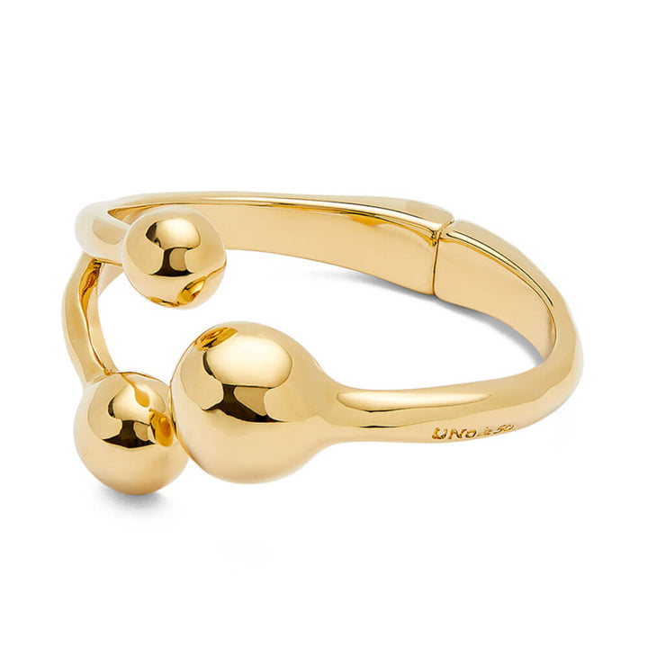 18K Gold-Plated Cuff Bracelet with Tree Beads image 1