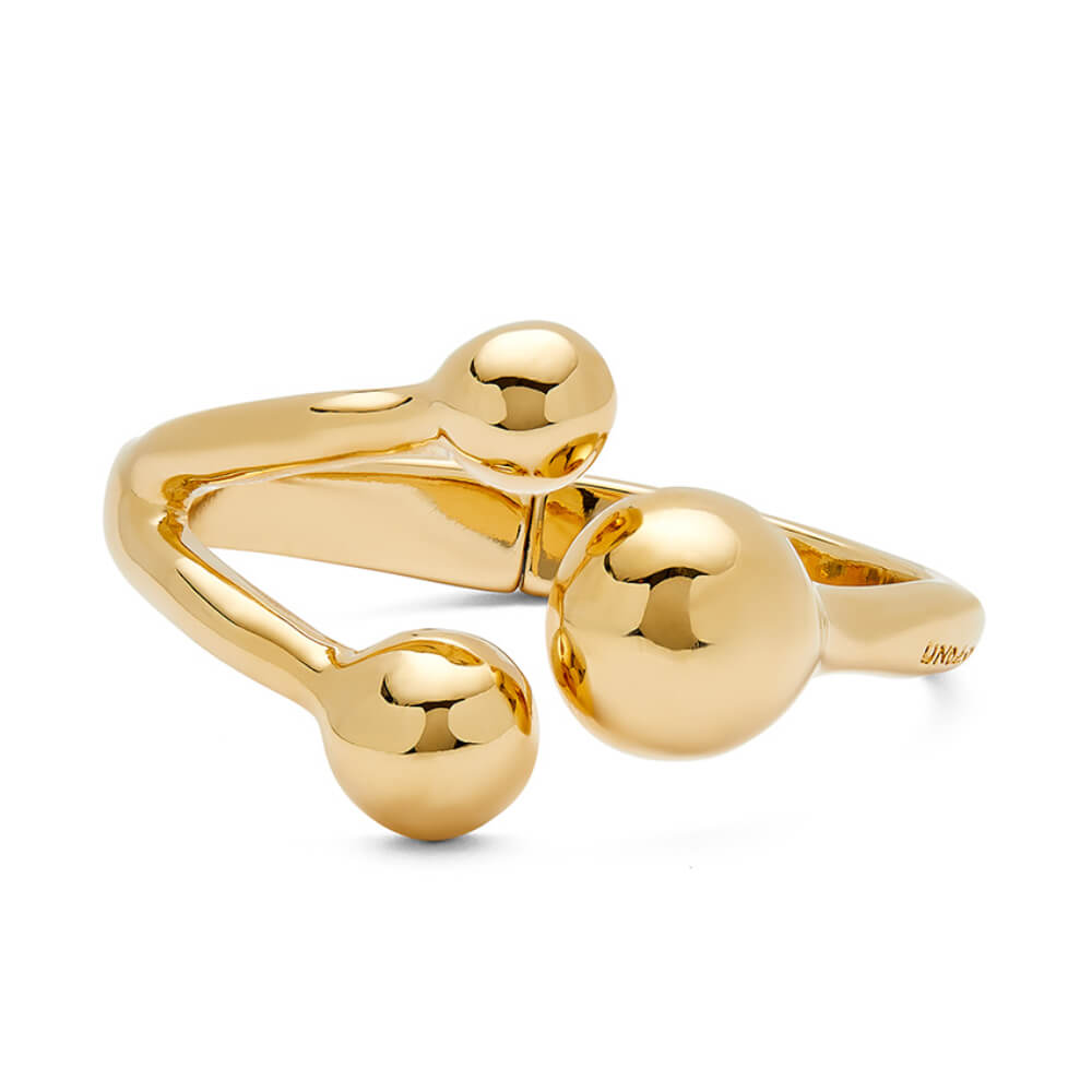 18K Gold-Plated Cuff Bracelet with Tree Beads image