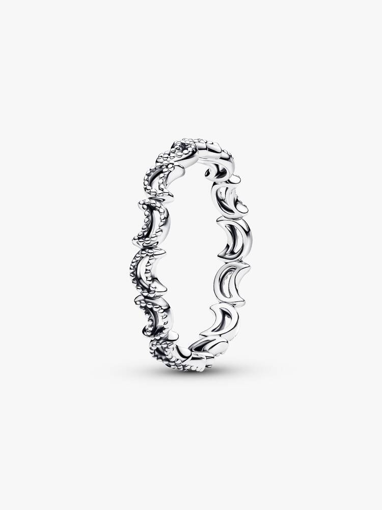 Pandora Silver Crescent Moon Ring