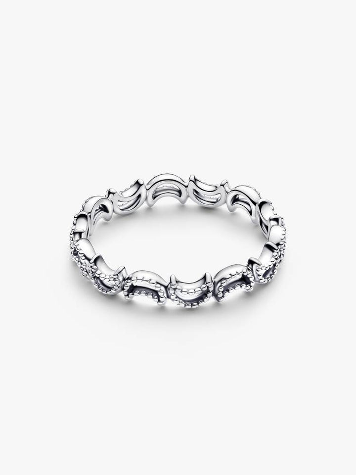 Pandora Silver Crescent Moon Ring