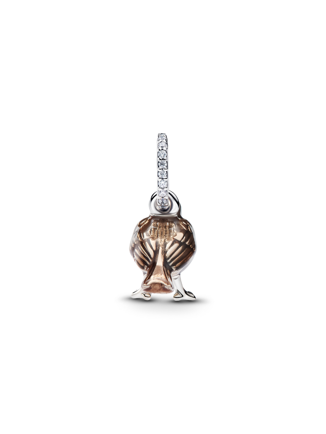 Pandora Robin Dangle Charm Sterling Silver Cubic Zirconia Red