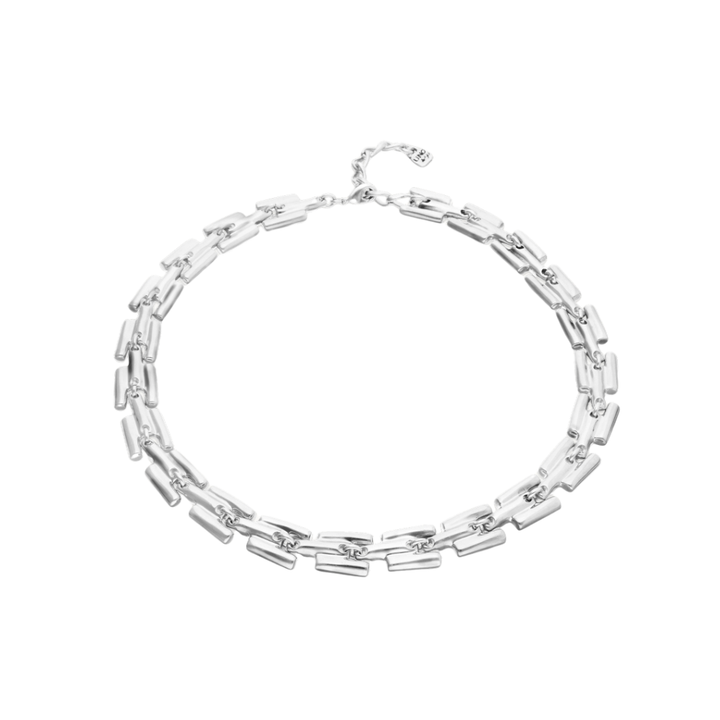UNOde50 Silver Roots Square Links Chain Necklace