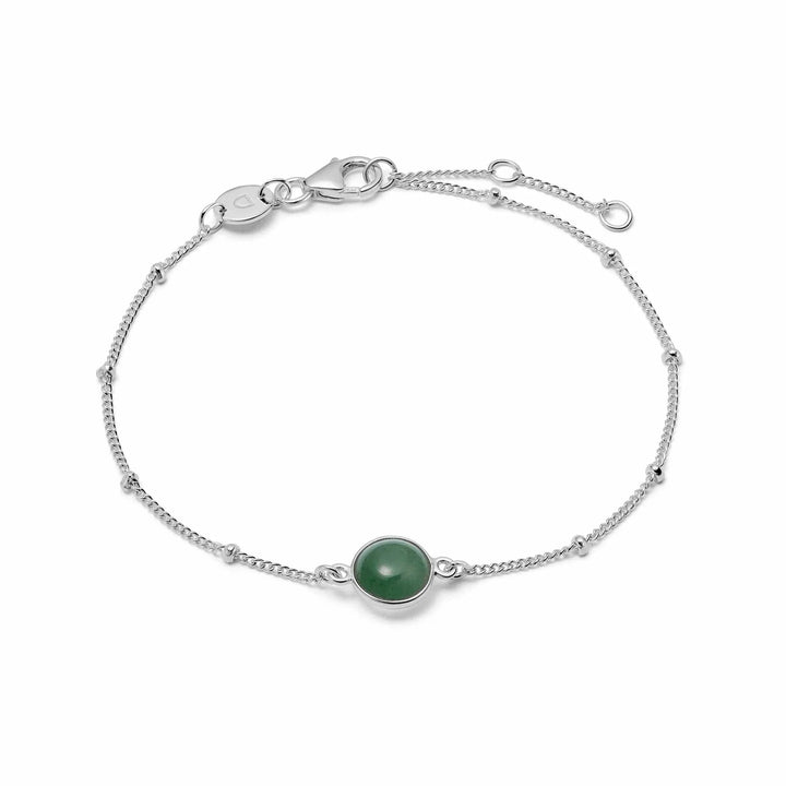 Daisy London Sterling Silver Green Aventurine Healing Stone Bracelet