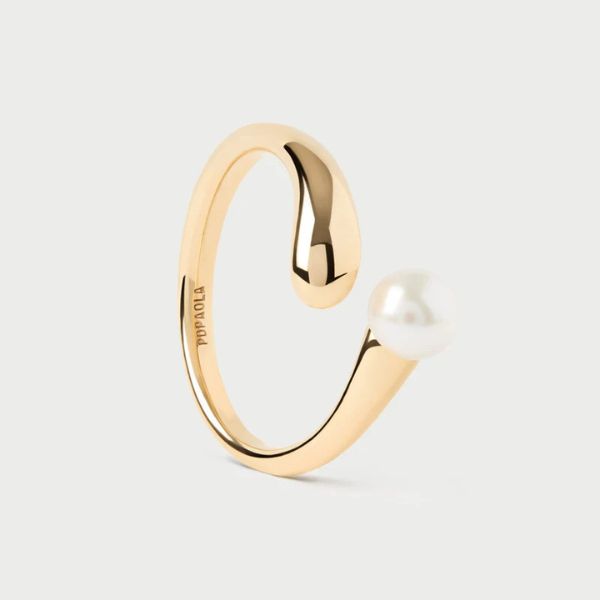 PDPAOLA Gold La Perla Pearl Ring