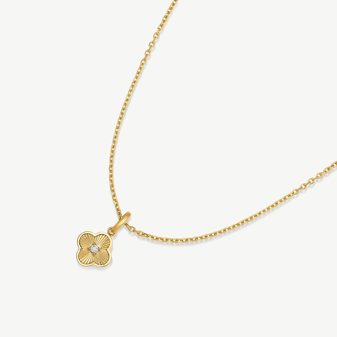 SK Trinket Pleated Clover Necklace