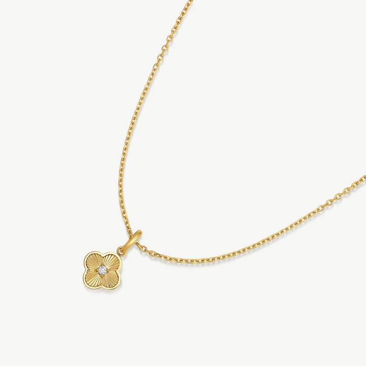 SK Trinket Pleated Clover Necklace