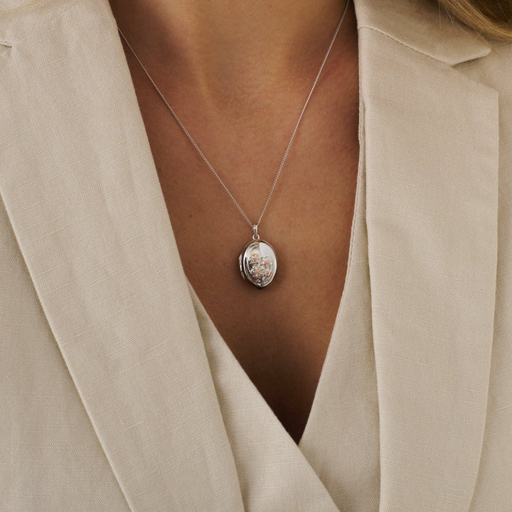 Clogau Nature's Wonder Forget Me Not Locket Necklace Image 2
