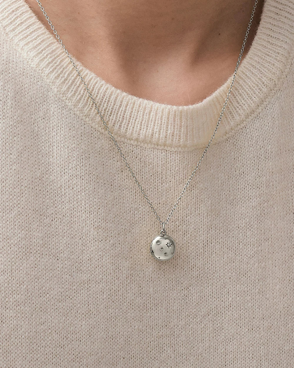 Astley Clarke Mini Star Locket Necklace - Personalized Sterling Silver or Gold Vermeil