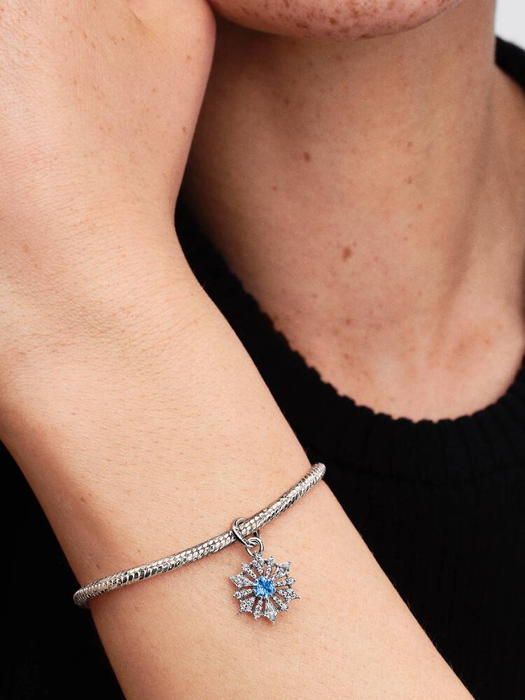 Pandora Silver Disney Frozen Queen Elsa Snowflake Dangle Charm