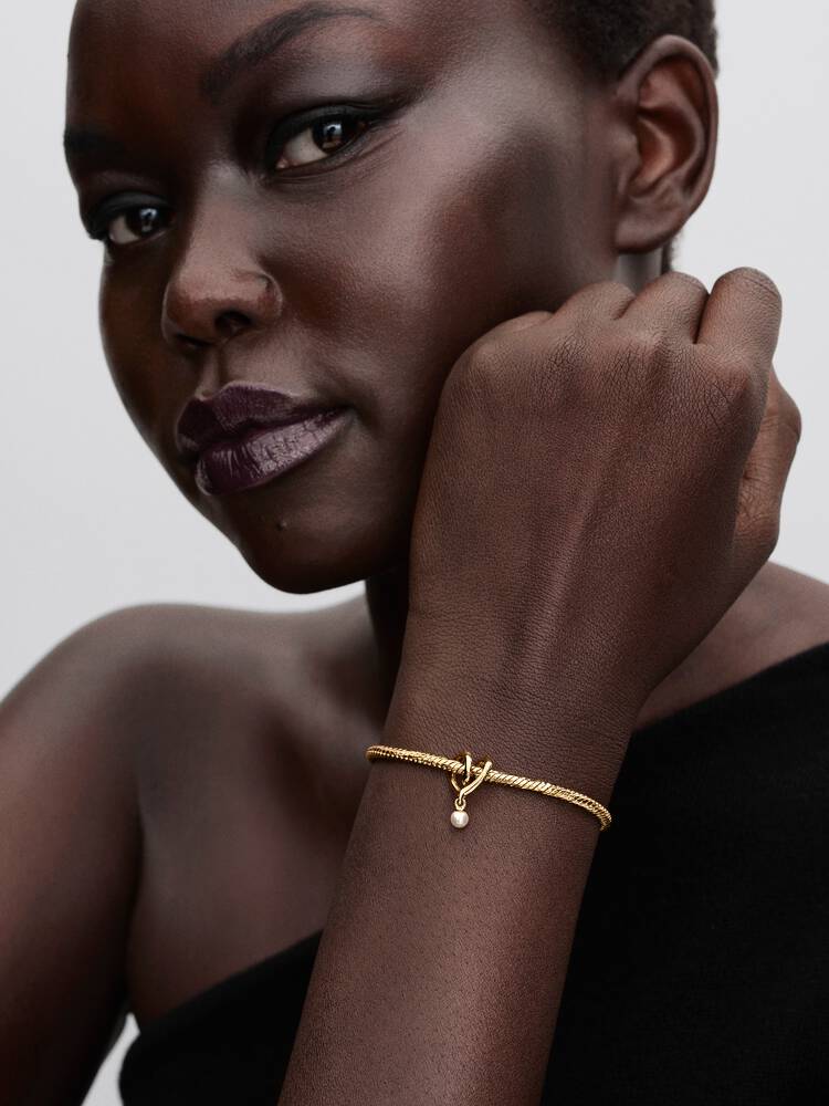 Pandora Gold Wrapped Heart Charm