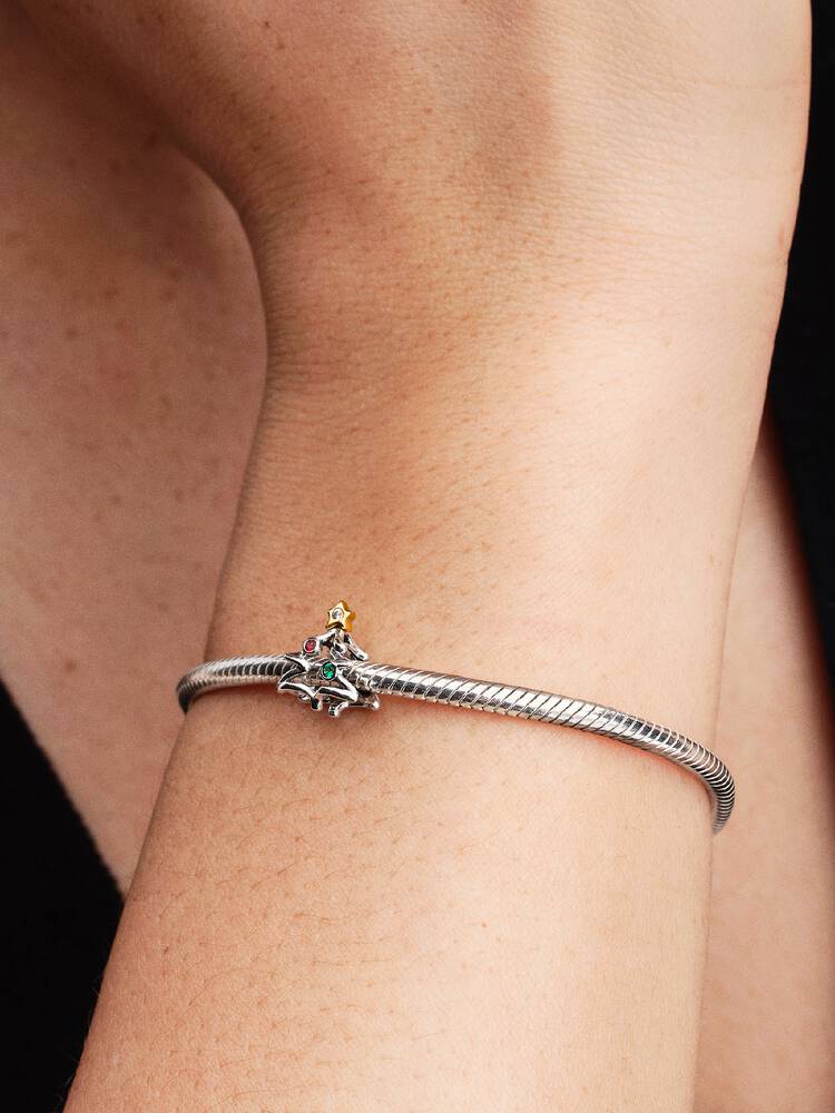 Pandora Two-Tone Christmas Tree Charm