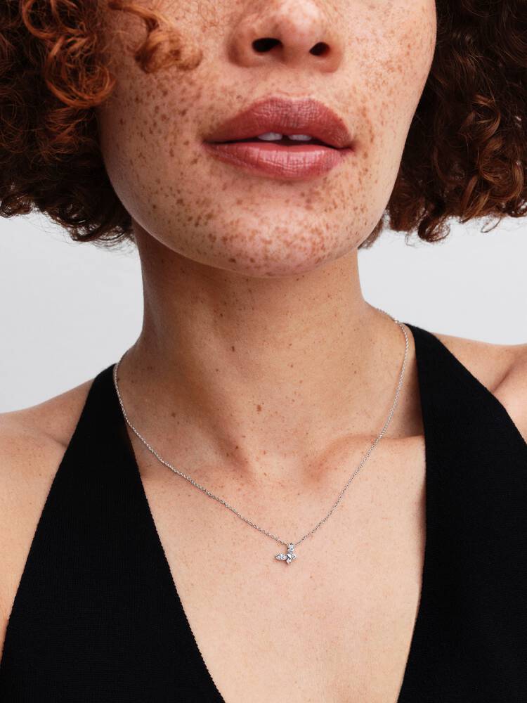 Pandora Silver Butterfly Pendant Necklace