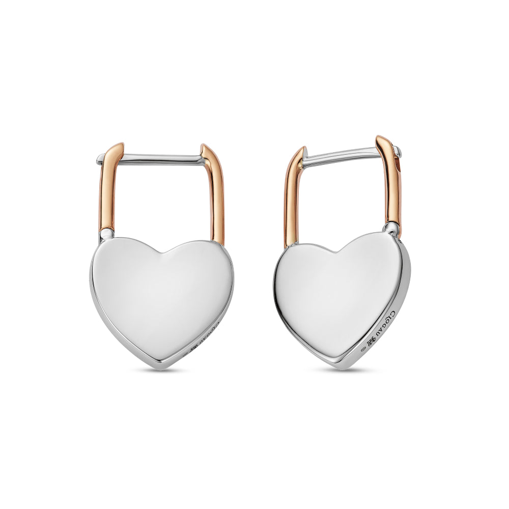 Clogau Silver Cariad Padlock Hoop Earrings Image 1