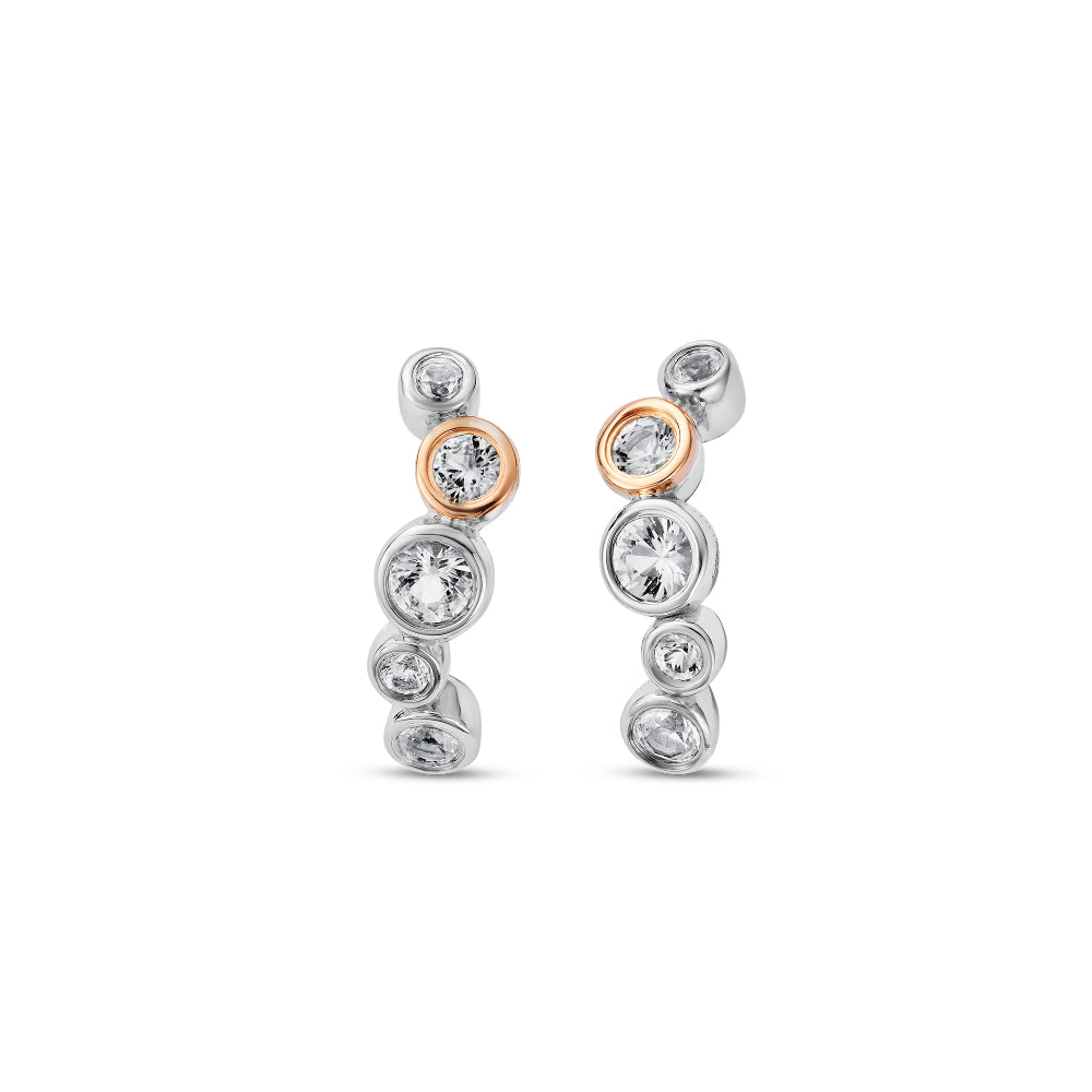 Clogau Silver Celebration Topaz Curved Stud Earrings Image 1