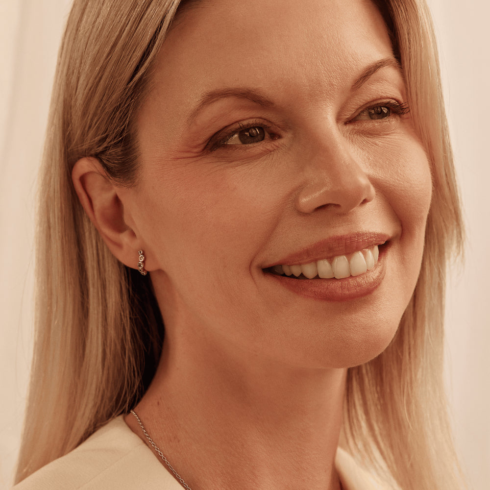 Clogau Silver Celebration Topaz Curved Stud Earrings Image 2