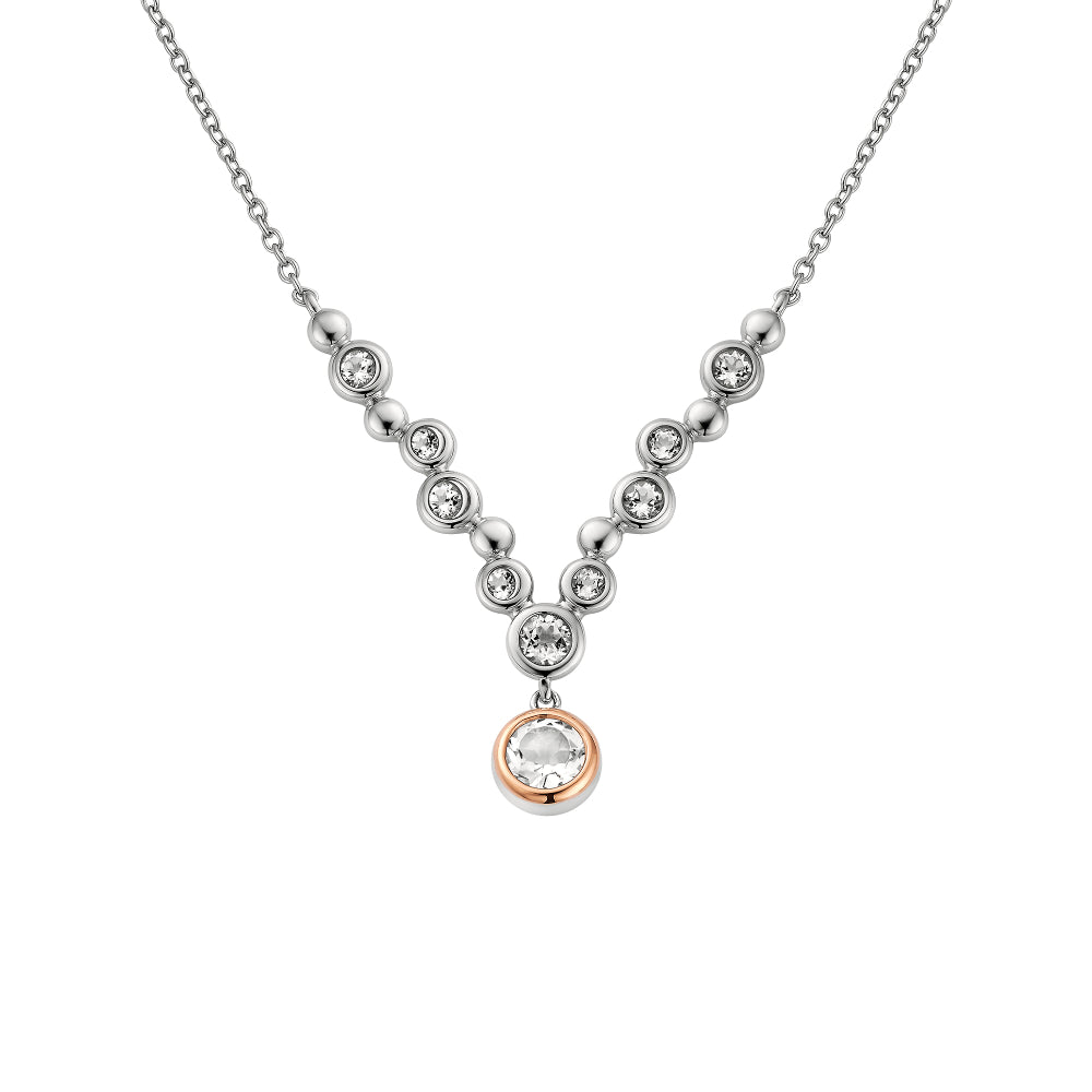 Clogau Silver Celebration Topaz Drop Necklace Image 1