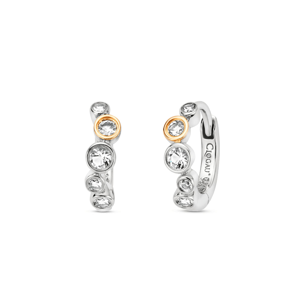Clogau Silver Celebration Topaz Huggie Hoop Earrings Image 1