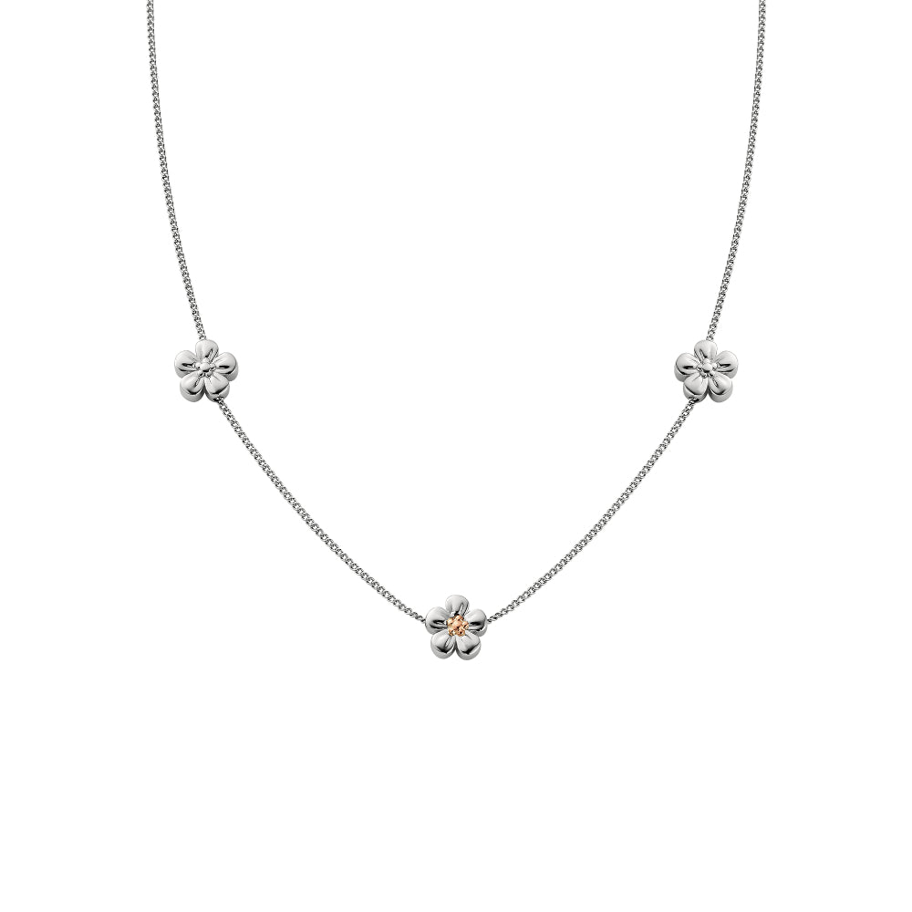 Clogau Silver Nature's Wonder Forget-Me-Not Adjustable Necklace Image 1