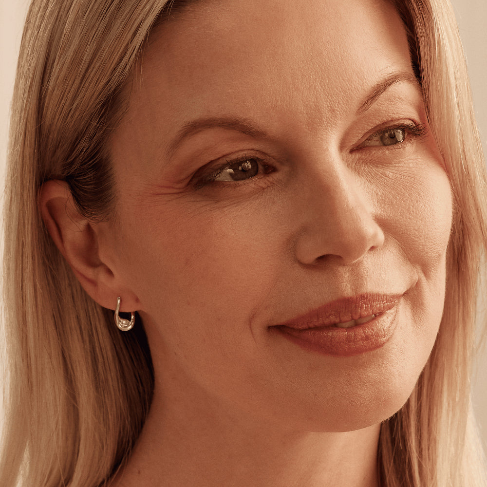 Clogau Silver Past Present Future Topaz Twist Hoop Earrings Image 2