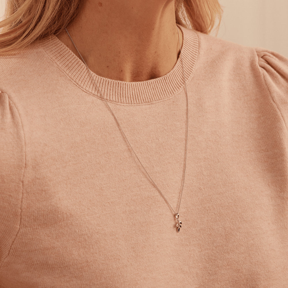 Clogau Silver Royal Topaz Leaf Pendant Necklace Image 2