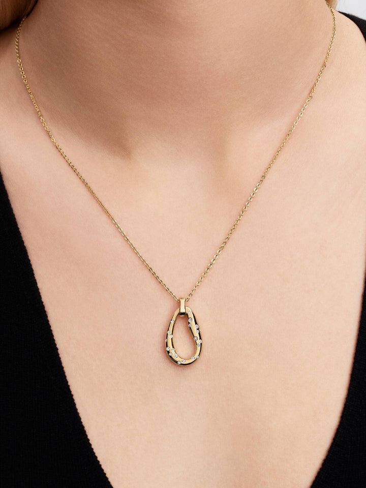 Pandora Gold Organically Shaped Stone-Set Pendant Necklace