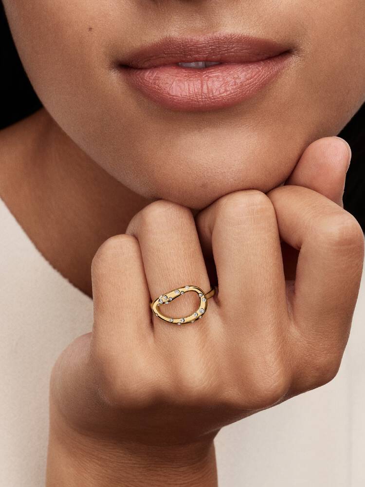 Pandora Gold Organically Shaped Satement Ring