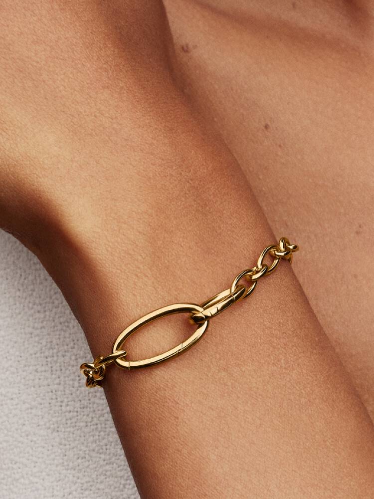 Pandora Gold Openable Oval Link Chain Bracelet