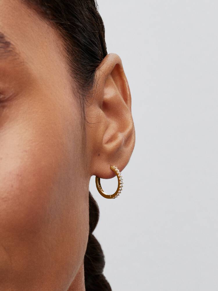 Pandora Gold Sparkling Mini Hoop Earrings