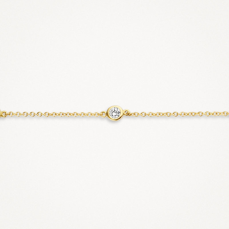 14k Yellow Gold Zirconia Bezel Set Chain Bracelet - Elegant Everyday Jewellery