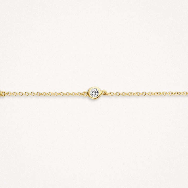 14k Yellow Gold Zirconia Bezel Set Chain Bracelet - Elegant Everyday Jewellery