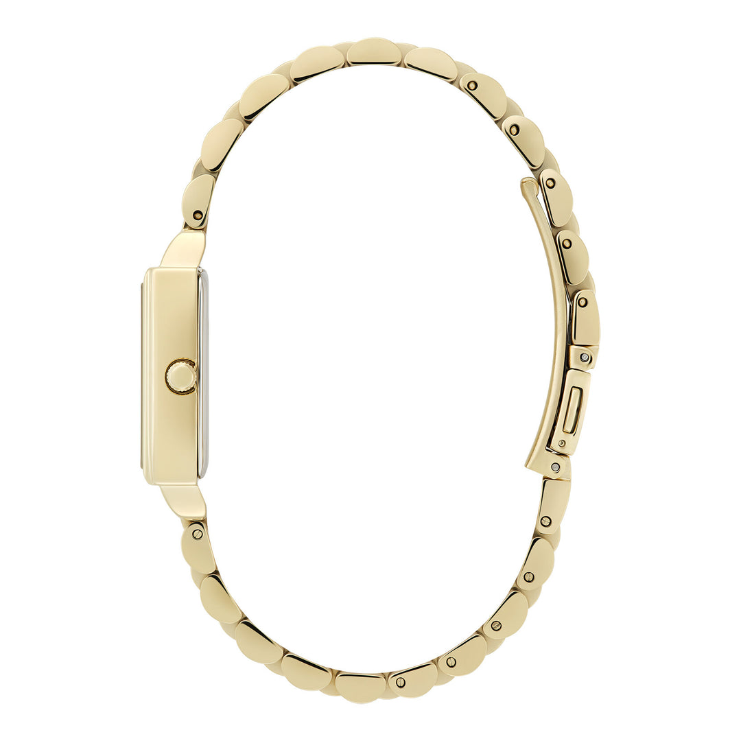 Olivia Burton 21mm Rectangle White and Gold Bracelet Watch