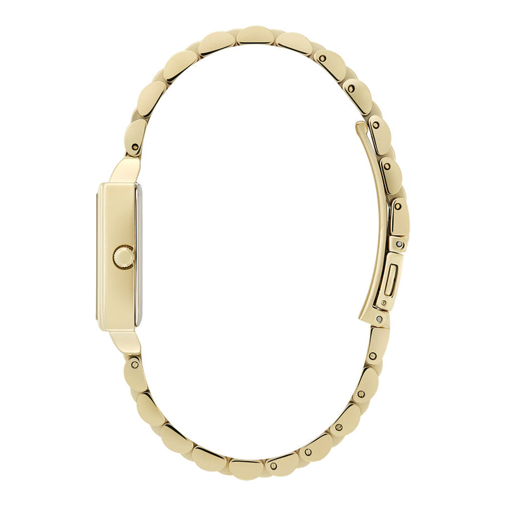Olivia Burton 21mm Rectangle White and Gold Bracelet Watch