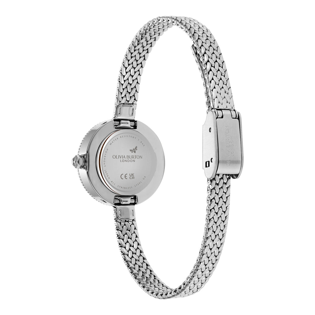 Olivia Burton Silver Finery 20mm Mesh Watch