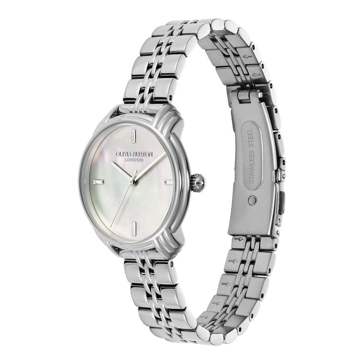 Olivia Burton Silver Art Deco 2.0 30mm Bracelet Watch