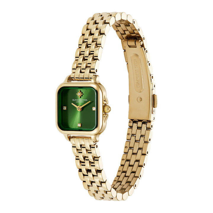 Olivia Burton Gold Mini Grosvenor Stainless Steel Watch image 3