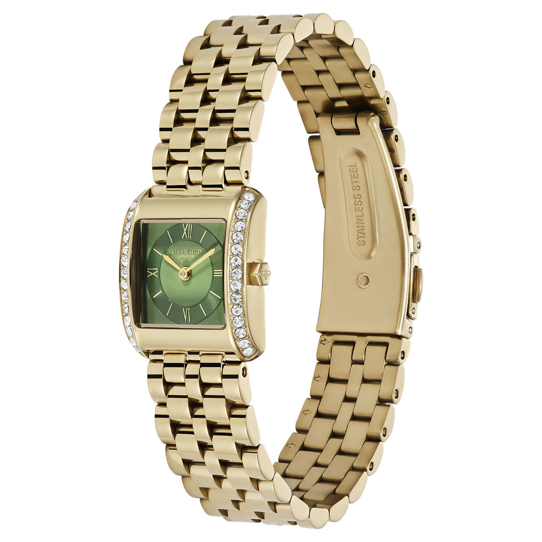 Olivia Burton 21mm Berkley Green and Gold Bracelet Watch