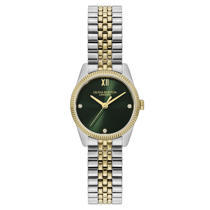 Olivia Burton Highbury Forest Green Two Tone Bracelet Watch