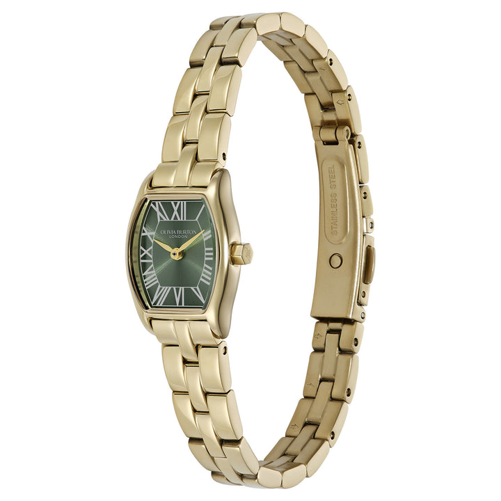 Olivia Burton 18mm Cambridge Forest Green Gold Bracelet Watch