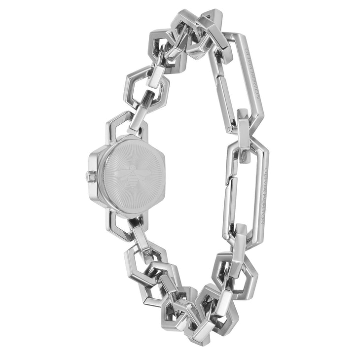 Olivia Burton 18mm Hex Link Mini Silver Bracelet Watch