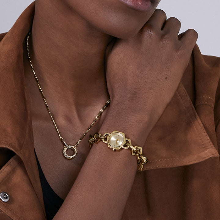 Olivia Burton 20mm Hex Link Mini Gold Bracelet Watch
