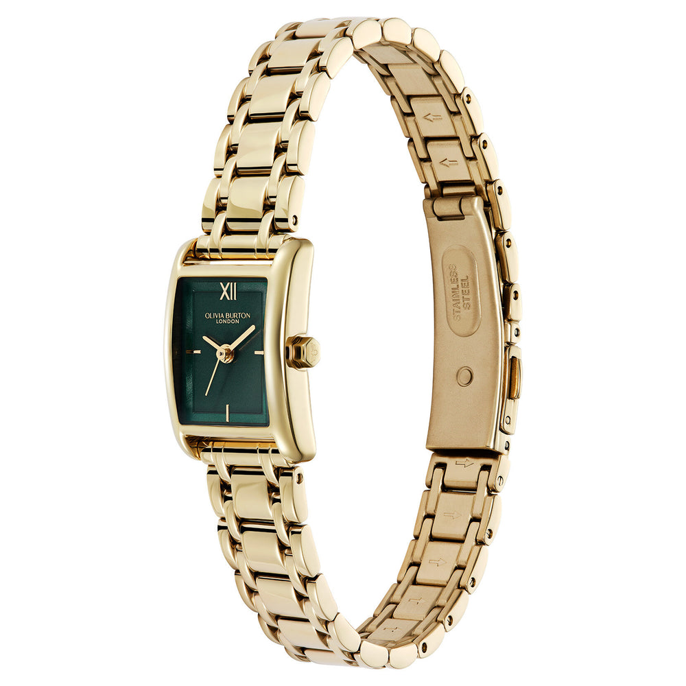 Olivia Burton 16mm Mini Grove Forest Green Gold Bracelet Watch