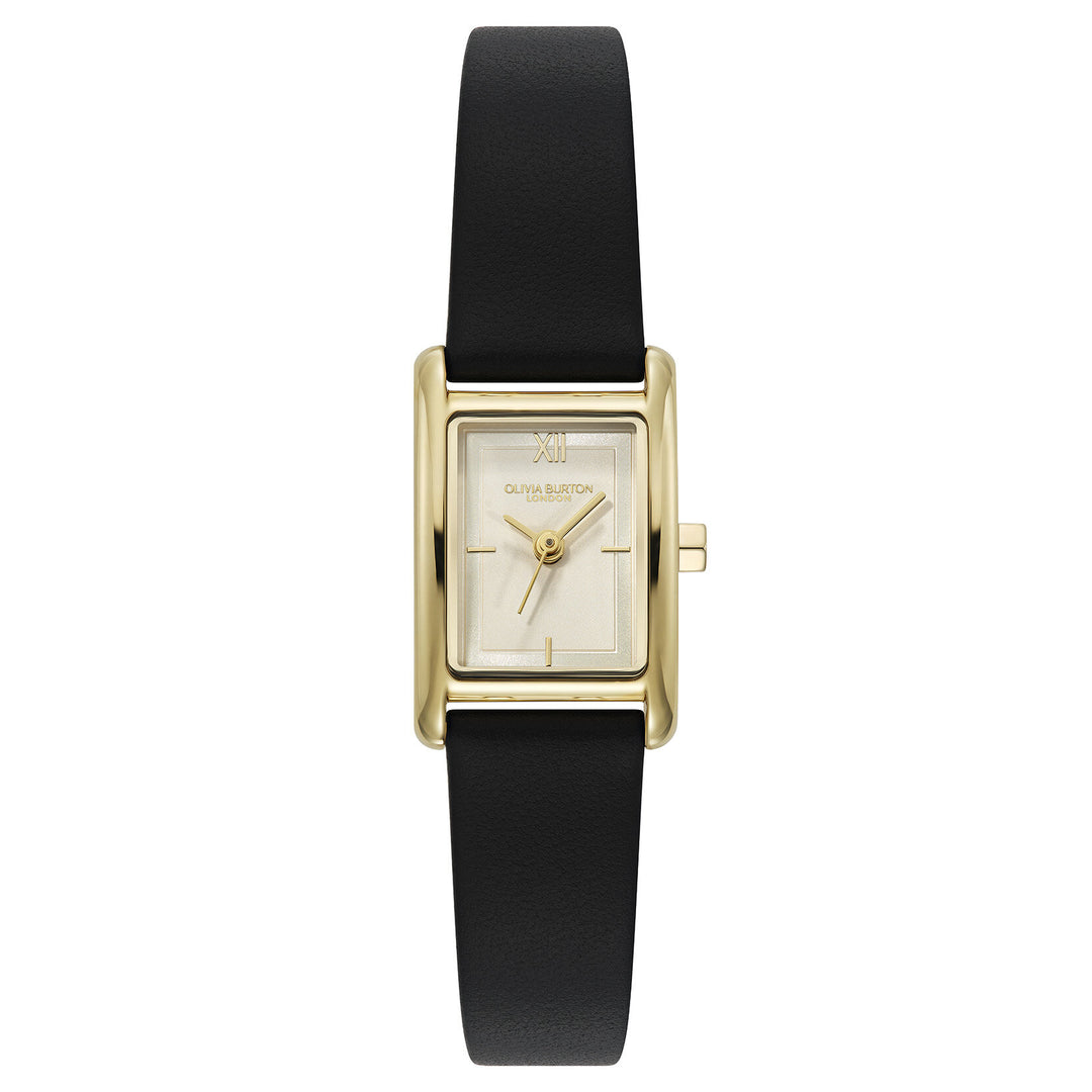 Olivia Burton 16mm Mini Grove Ivory and Gold Leather Strap Watch