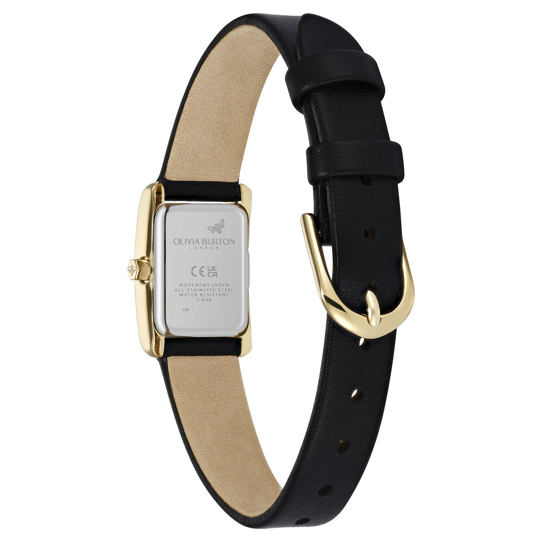 Olivia Burton 16mm Mini Grove Ivory and Gold Leather Strap Watch