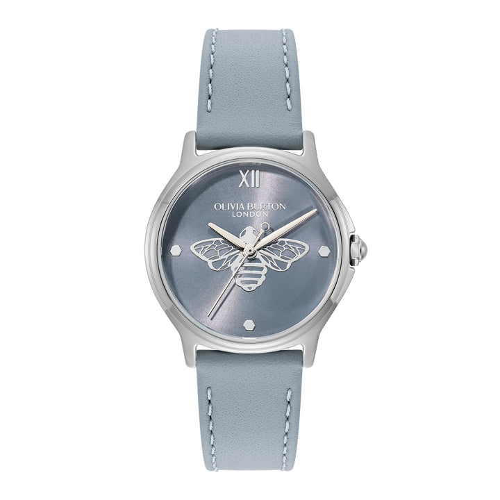 Olivia Burton Blue Classic Bee Leather Watch