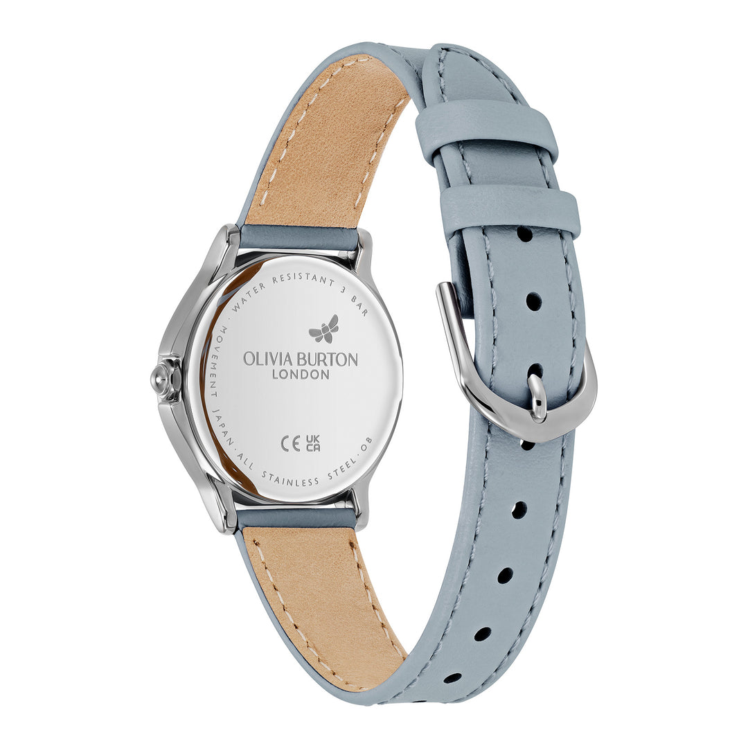 Olivia Burton Blue Classic Bee Leather Watch