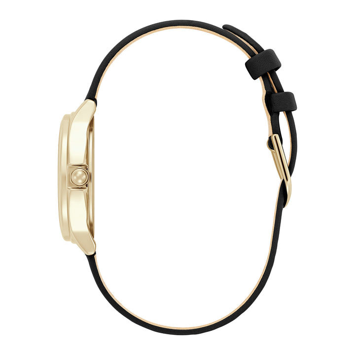 Olivia Burton Black Classic Bee Leather Watch