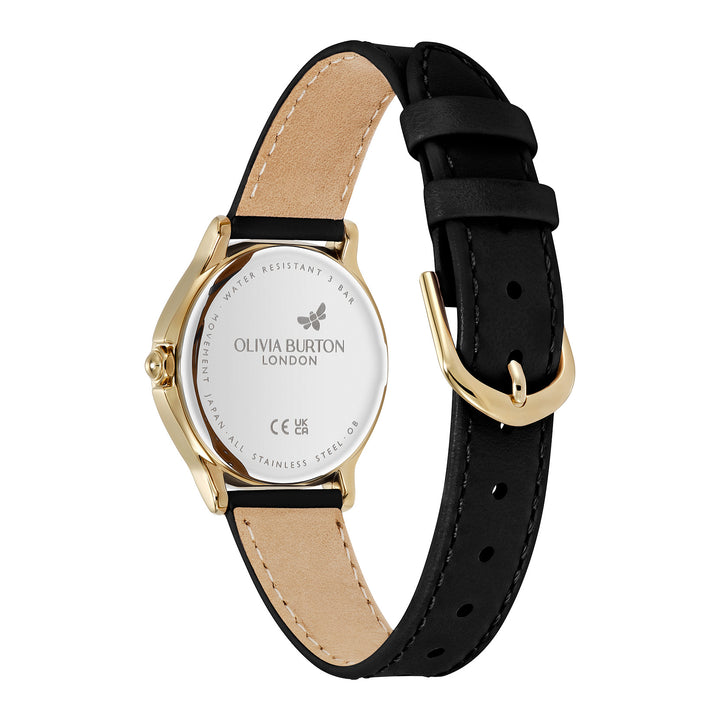 Olivia Burton Black Classic Bee Leather Watch